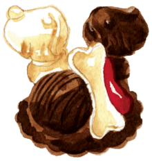 犬チョコのイラスト