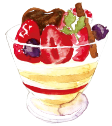 いちごパフェのイラスト